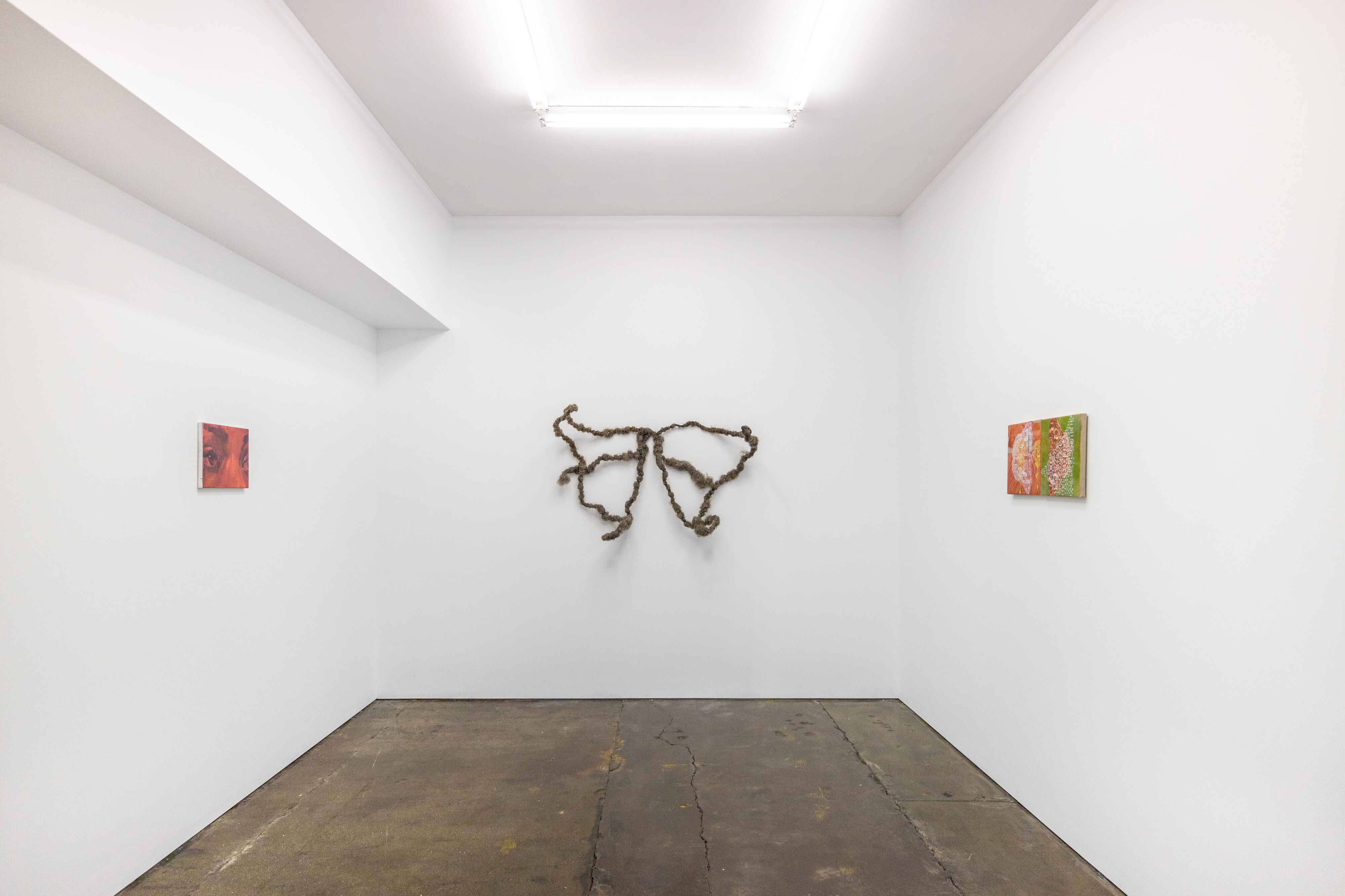 <p>Installation view of <em>Studios Exhibition</em> at Hayden’s Melbourne. Left to right: Dane Lovett, Mira Oosterweghel, Jessie Smith. Courtesy of Hayden’s, Melbourne.</p>