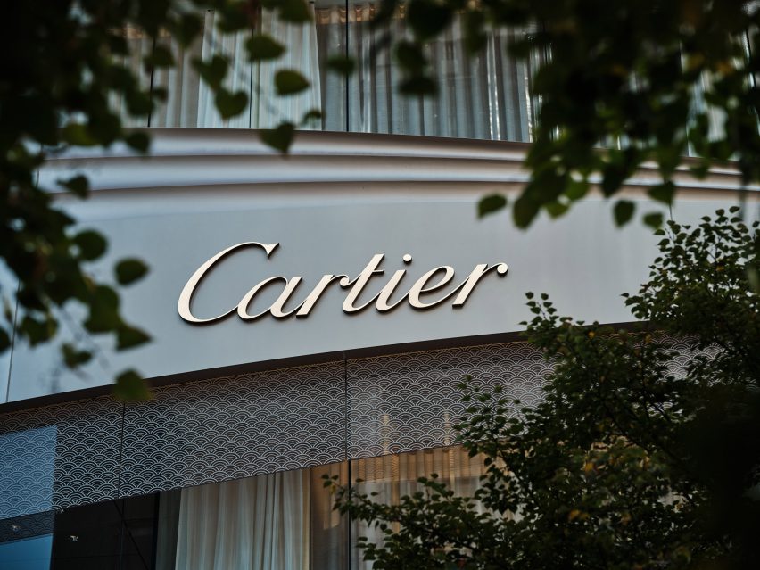 Detailed close-up of patterned facade