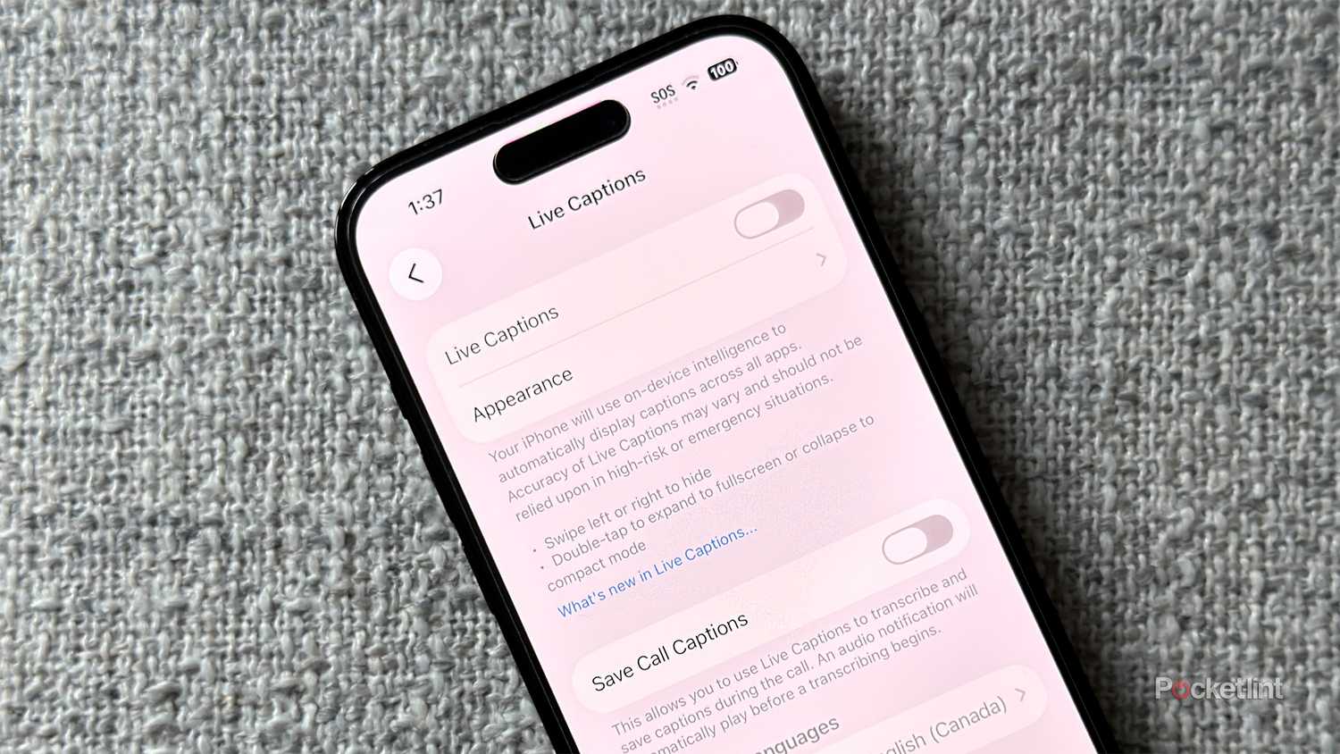 Live Captions on iPhone.