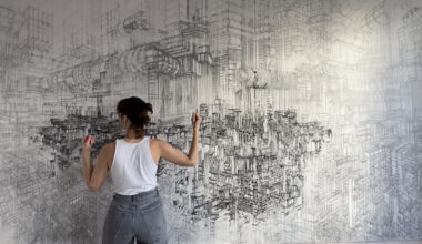 Dense Architectural Drawing Sprawls Across Massive Canvas