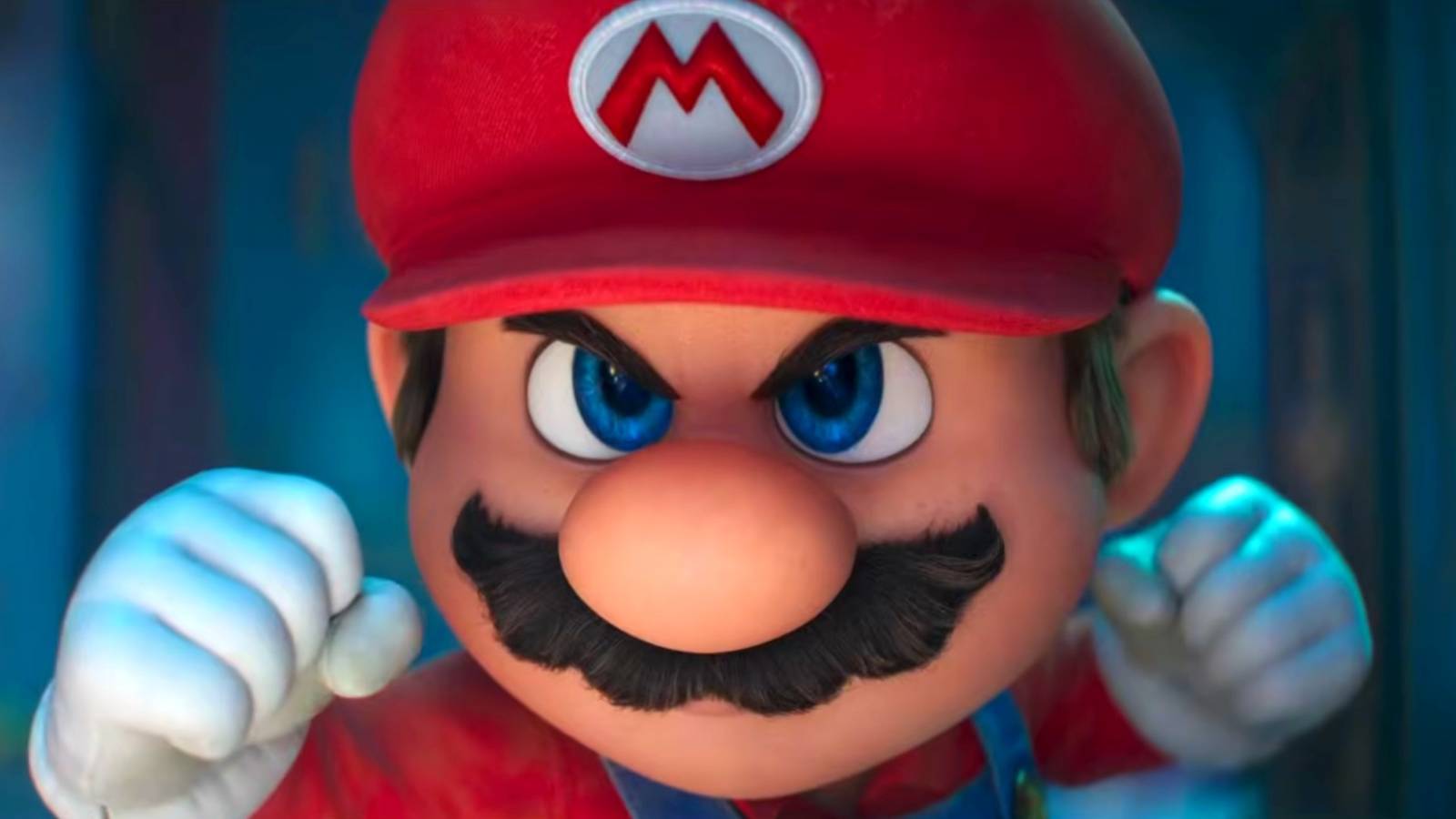 Mario ready to fight in The Super Mario Galaxy Movie