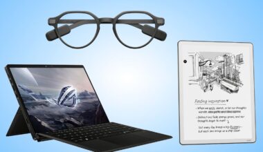 Asus ROG Flow Z13, Kindle Scribe and other favorite gadgets of 2025 on a blue background