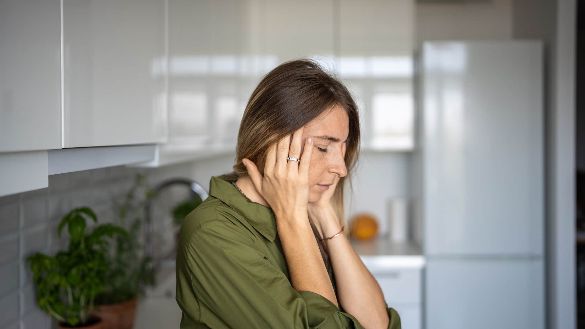 sad woman neglecting her self-care