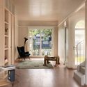 Rose Terraces / Luigi Rosselli Architects - Interior Photography, Wood, Lighting, Chair, Shelving