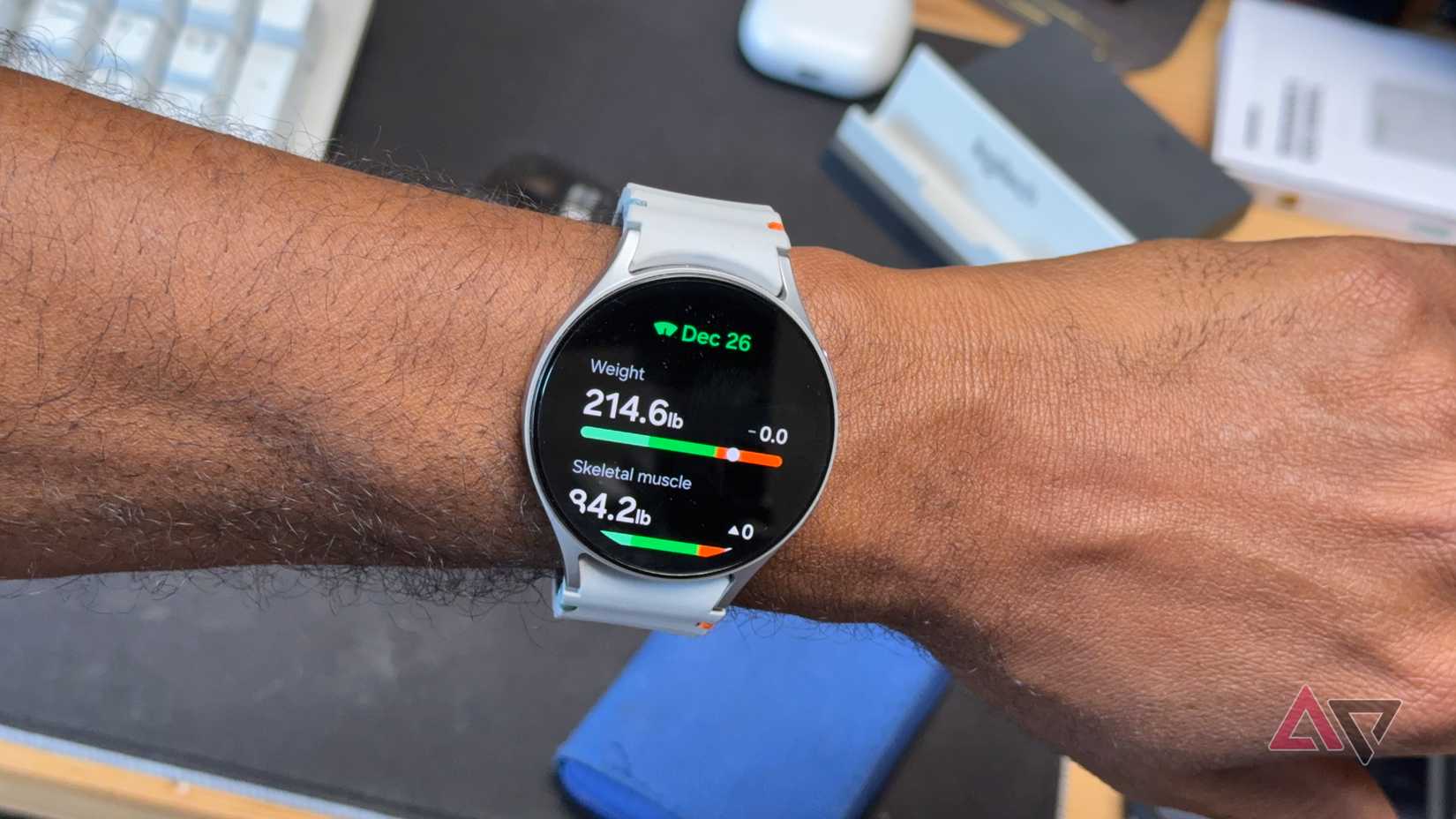 Data populated into the body composition analysis app on the Samsung Galaxy Watch 7