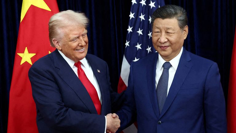 Maintaining US military strength over China is also outlined. Pic: Reuters