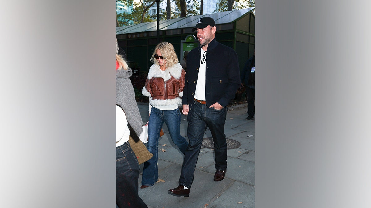 Sydney Sweeney and Scooter Braun were photographed walking through Bryant Park in New York City on November 4, 2025.