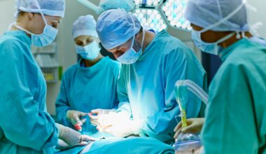 Surgeons in an operating room.