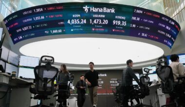 Shares are mostly lower in Europe and Asia ahead of US jobs and inflation reports