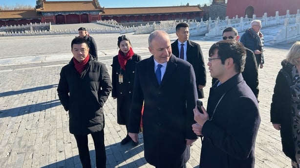 Taoiseach Micheál Martin touring the Forbidden City in China 