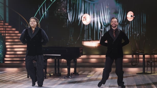 Singer Brian Kennedy with pro dancer James Cutler during the opening live show of RTE's Dancing with the Stars Photo: Kyran O'Brien