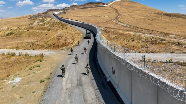 Turkish border units patrol the border with Iran.