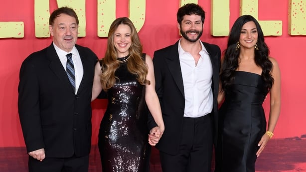 (L-R) Sam Raimi, Rachel McAdams, Dylan O'Brien, and Zainab Azizi attend the Send Help UK premiere at Odeon Luxe Leicester Square, London on 29 January, 2026
