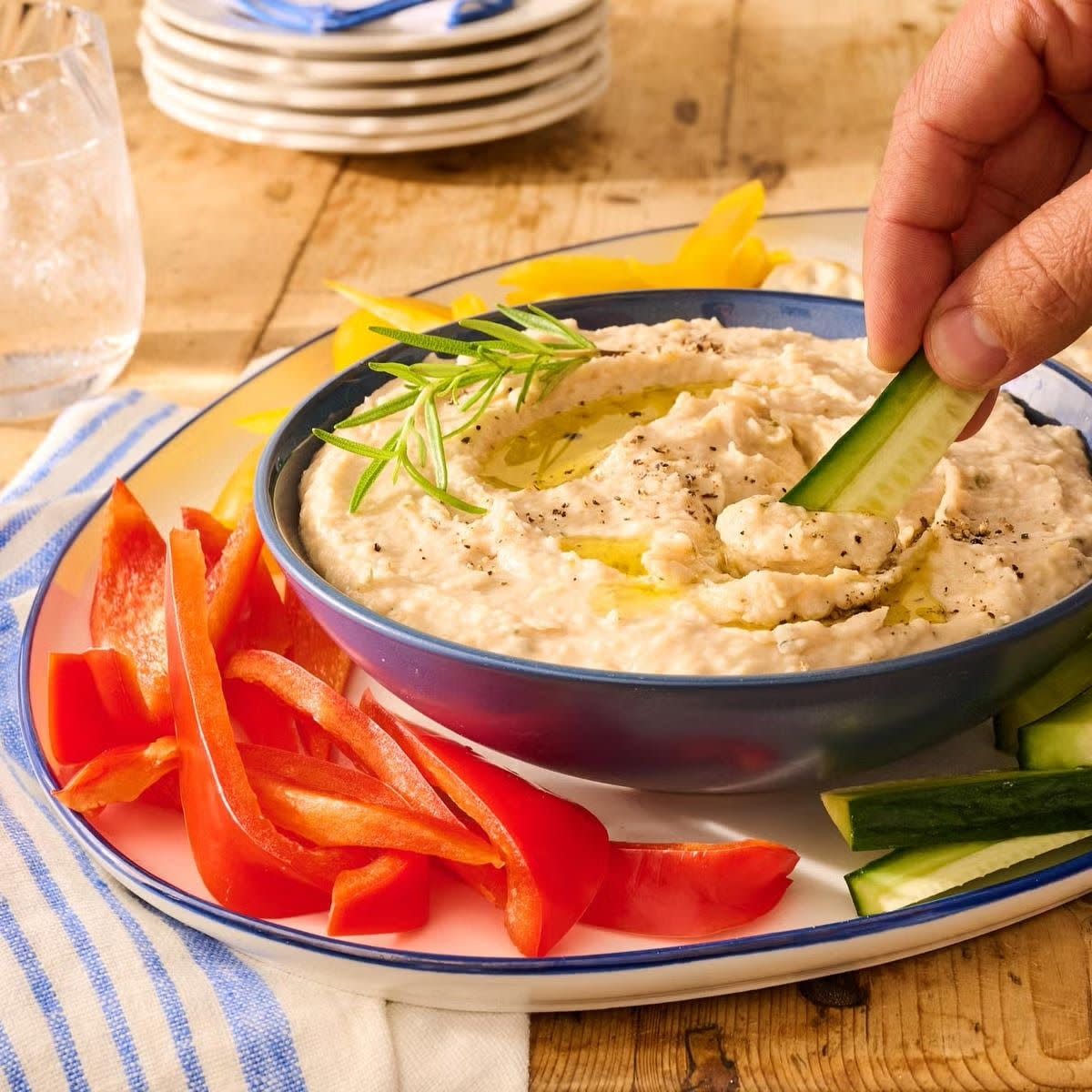 high protein snacks white bean dip