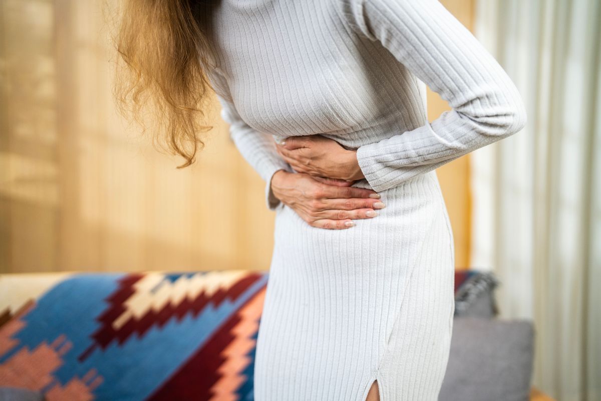 Woman with menstrual pain