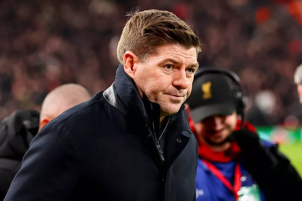 Liverpool, United Kingdom - November 26: Steven Gerrard looks on during the UEFA Champions League 2025/26 League Phase MD5 match between Liverpool FC and PSV Eindhoven at Anfield on November 26, 2025 in Liverpool, United Kingdom. (Photo by Ryan Crockett/DeFodi Images/DeFodi via Getty Images)