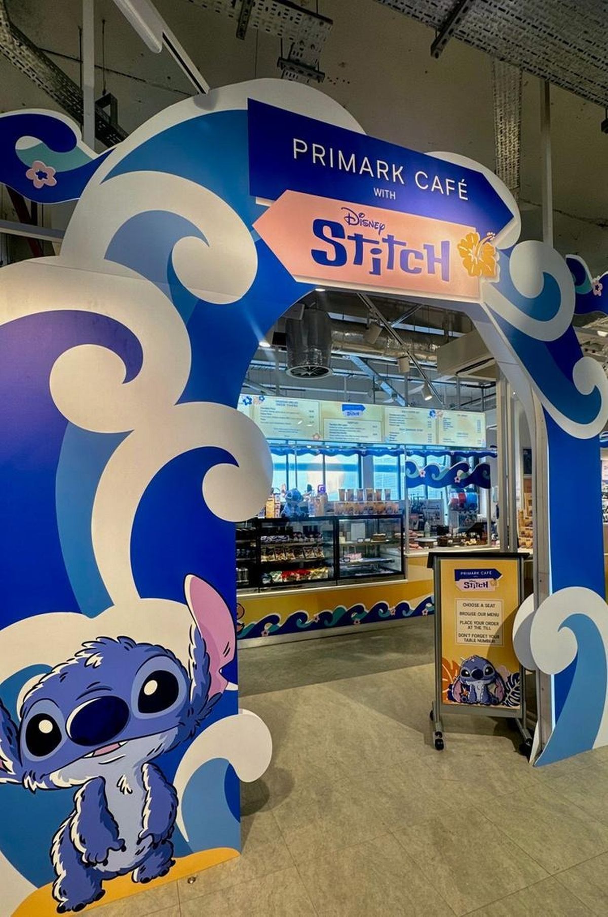A general image of Primark's Disney Stitch in-store café 