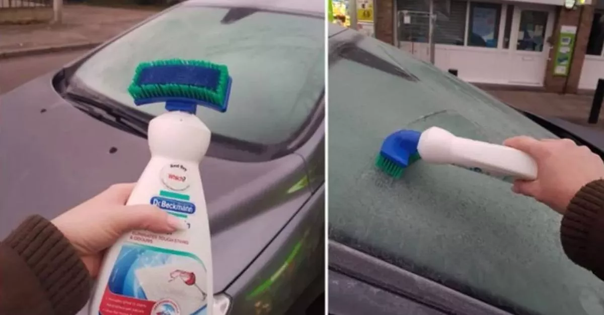 She said her handy hack means she cuts the time it takes to defrost the car in half