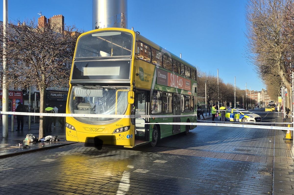 The scene of the collision this afternoon