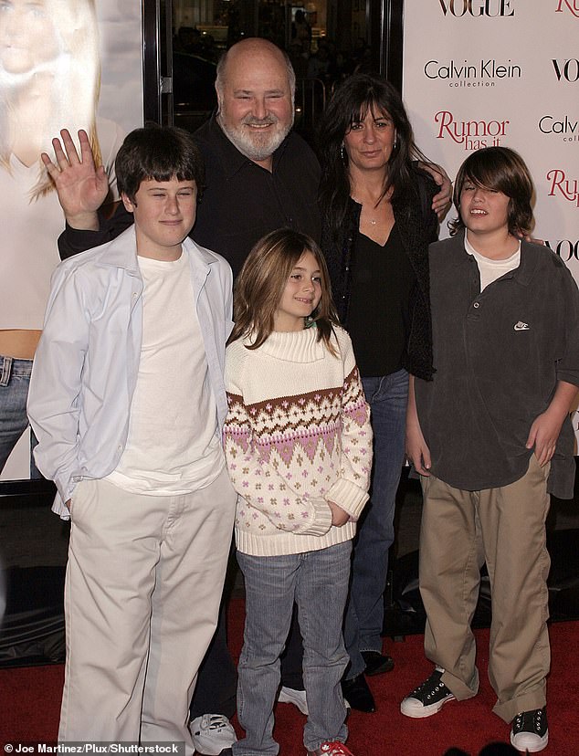 Rob and wife Michele shared three children, Jake, Nick, and Romy; pictured in 2005