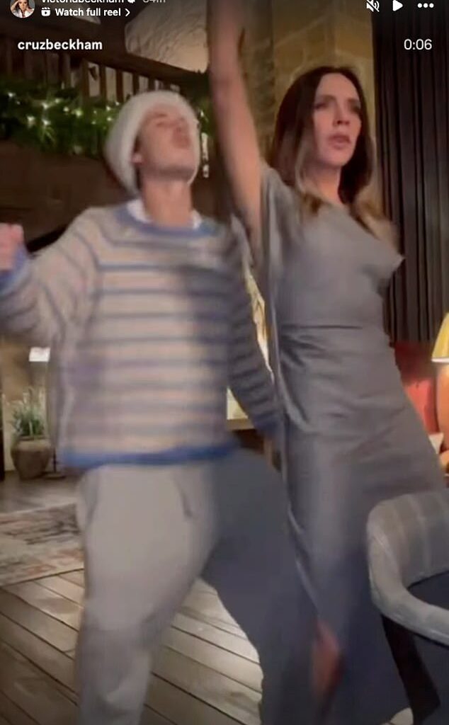 Just weeks before Victoria Beckham was slammed by eldest son Brooklyn Beckham for dancing 'inappropriately' at his wedding, she was caught on camera busting a move with son Cruz