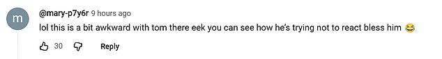 'His face says it all' commented one fan on the BBC show's YouTube channel. 'He looks damned uncomfortable on that couch though, doesn't he?' agreed another
