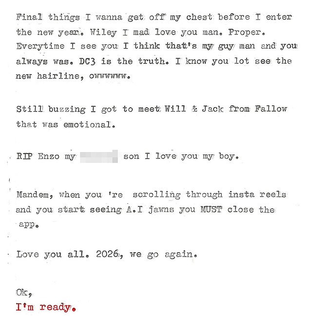 Ahead of the New Year, Stormzy penned a lengthy post sharing with his followers how he'd been 'dying a slow death' and has since undergone huge shifts in his life