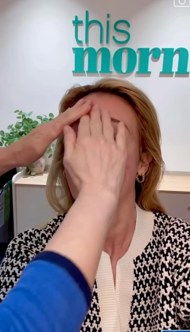 She also shared behind the scenes at This Morning having her make-up done