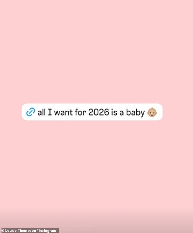The star also teased her upcoming Substack post which will be published on Saturday titled: 'all I want for 2026 is a baby'