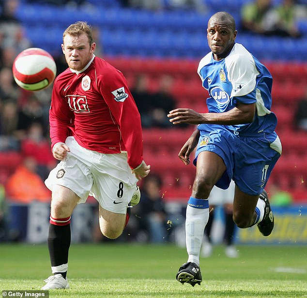 If he continues on the path he is on, Kai will be stepping onto the Old Trafford turf again one day, just like his father did between 2004 and 2017 (Wayne pictured in 2006)