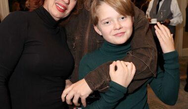 Katy Cavanagh, 52, proudly posed with her sons Noah, 20, and Jacobi Jupe, 12, at the 2026 BAFTA Tea Party in Beverly Hills on Saturday