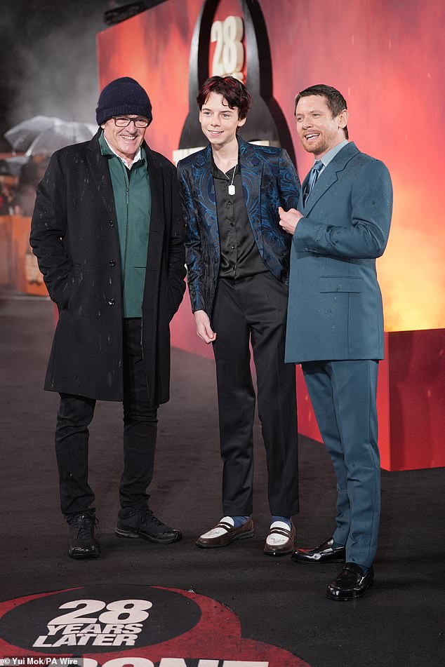 Jack was joined by 28 Years Later producer Danny Boyle and its young star Alfie Williams, who is reprising his role as Spike from the first film
