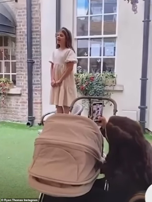 Ryan also posted a video of her singing at that same restaurant five years ago when she was 12