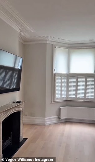 Taking to Instagram, Vogue said: 'Ok we are going to do a little makeover with one of our new couches in our rental, and this is what is currently looks like...'