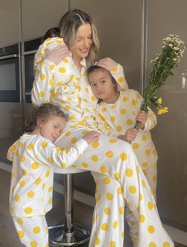 Helen says her 'beautiful dreamlike state' after giving birth to her son Charlie (here as a baby with his two sisters) soon turned to anxiety that he'd been swapped for another baby by the midwife. 'I¿d gone from pure elation to being riddled with OCD,' she writes