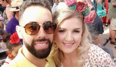 Victoria Hart, 33, (right, pictured with her ex Juan Antonio Rueda) was stabbed to death at her family home in the La Paca area of Alhaurin el Grande in Malaga