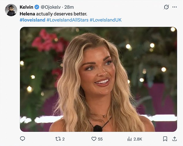 Fans were quick to take to X to share their support for Helena