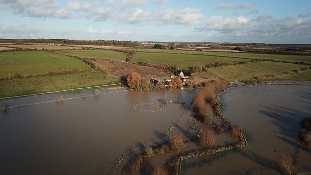 Since it went on the market it has continued to be plagued by flooding with the River Windrush often breaking its banks (pictured during a flood in November 2024)