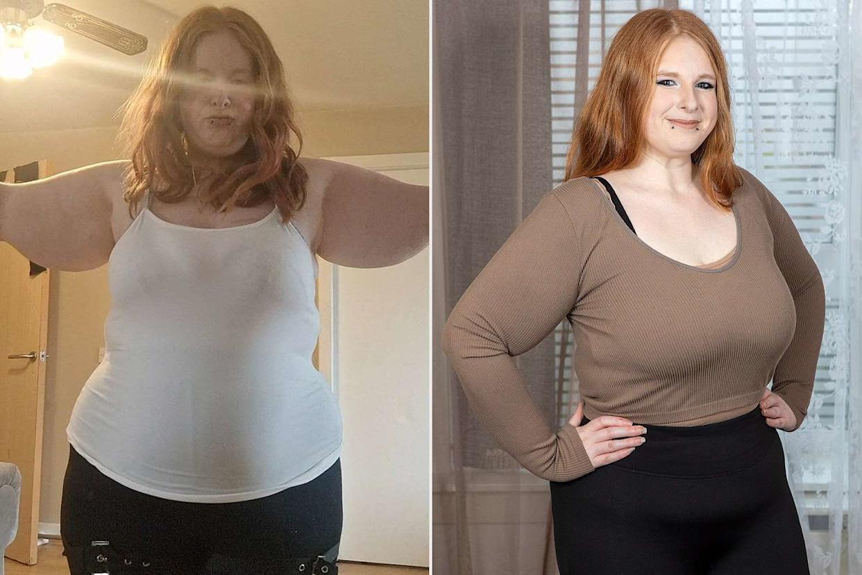 Lynsey Macfadyen / SWNS (2) Lynsey Macfadyen before and after weight loss