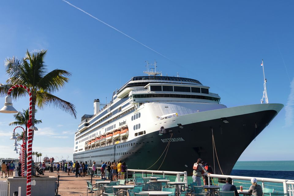 24 December 2019 - Key West, Florida, USA. Holland America Rotterdam Cruise ship at the popular Florida destination of Key West
