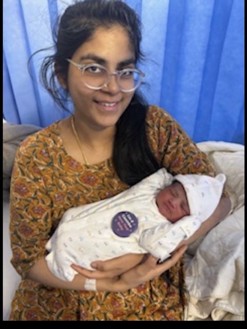 Baby Anjali Sivakumar, who was born at 00.06am.