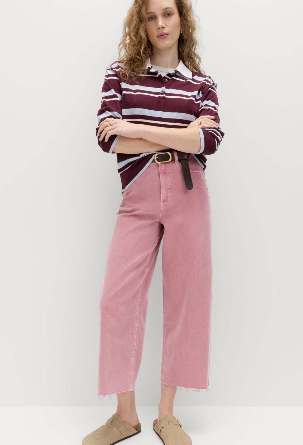 High Waisted Wide Leg Cropped Jeans