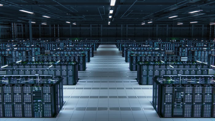 Servers in a data center.