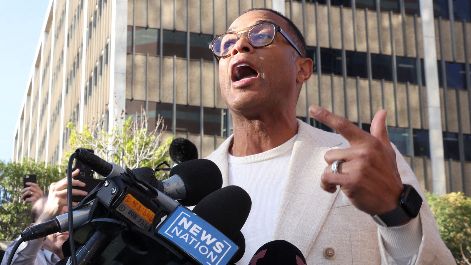 Don Lemon outside federal court. Pic: Reuters