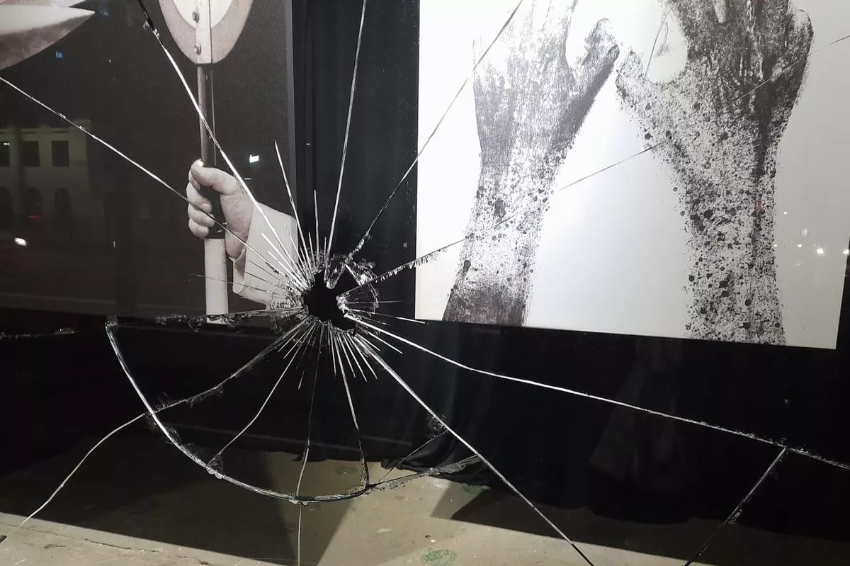 The exhibition promoting social justice was shut nine days earlier than planned due to the vandalism
