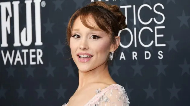 Ariana Grande arrives at the 31st Annual Critics Choice Awards at Barker Hangar on January 04, 2026 in Santa Monica, California. (Maya Dehlin Spach/FilmMagic)