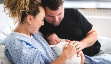 Newborn baby and parents