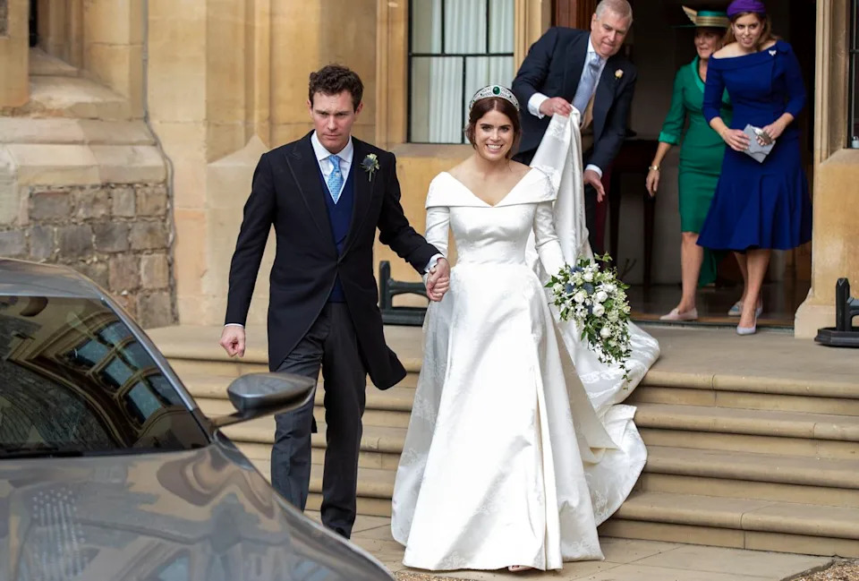 Princess Eugenie and Jack Brooksbank on their wedding day in 2018. Getty Images