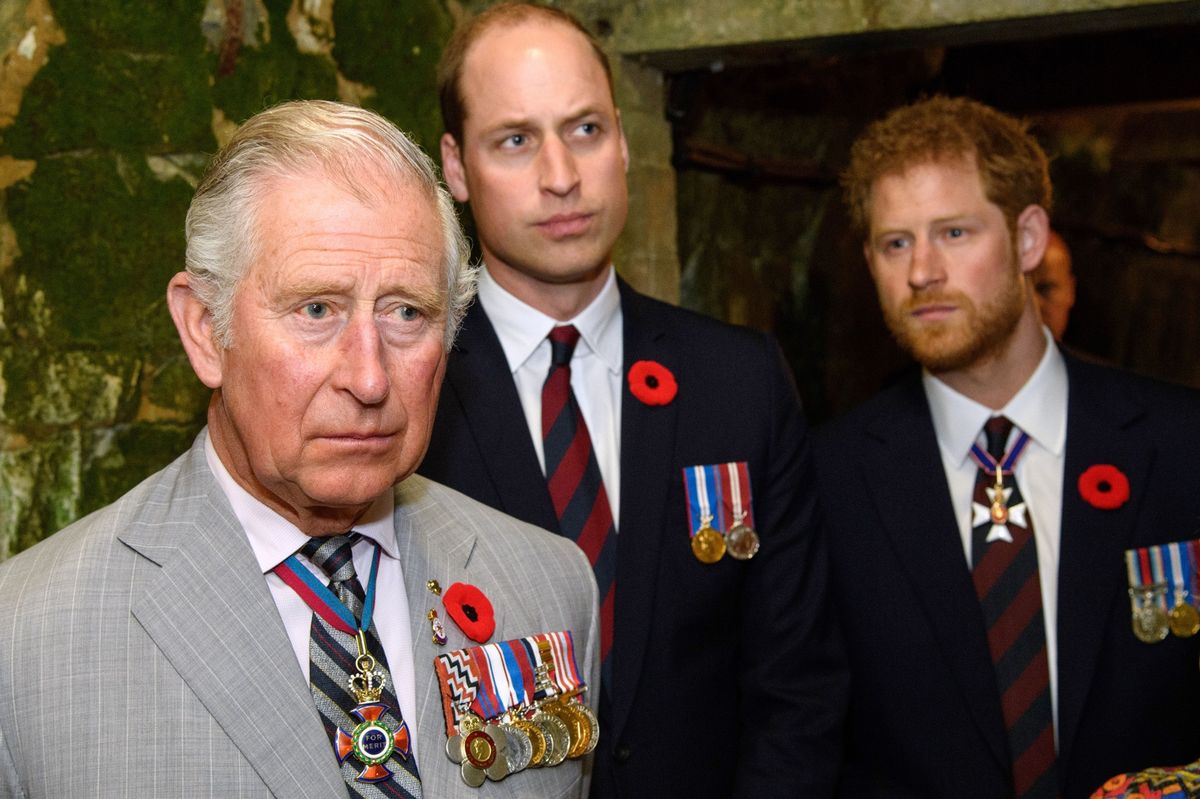 Prince Harry with his dad the King and brother Prince William 
