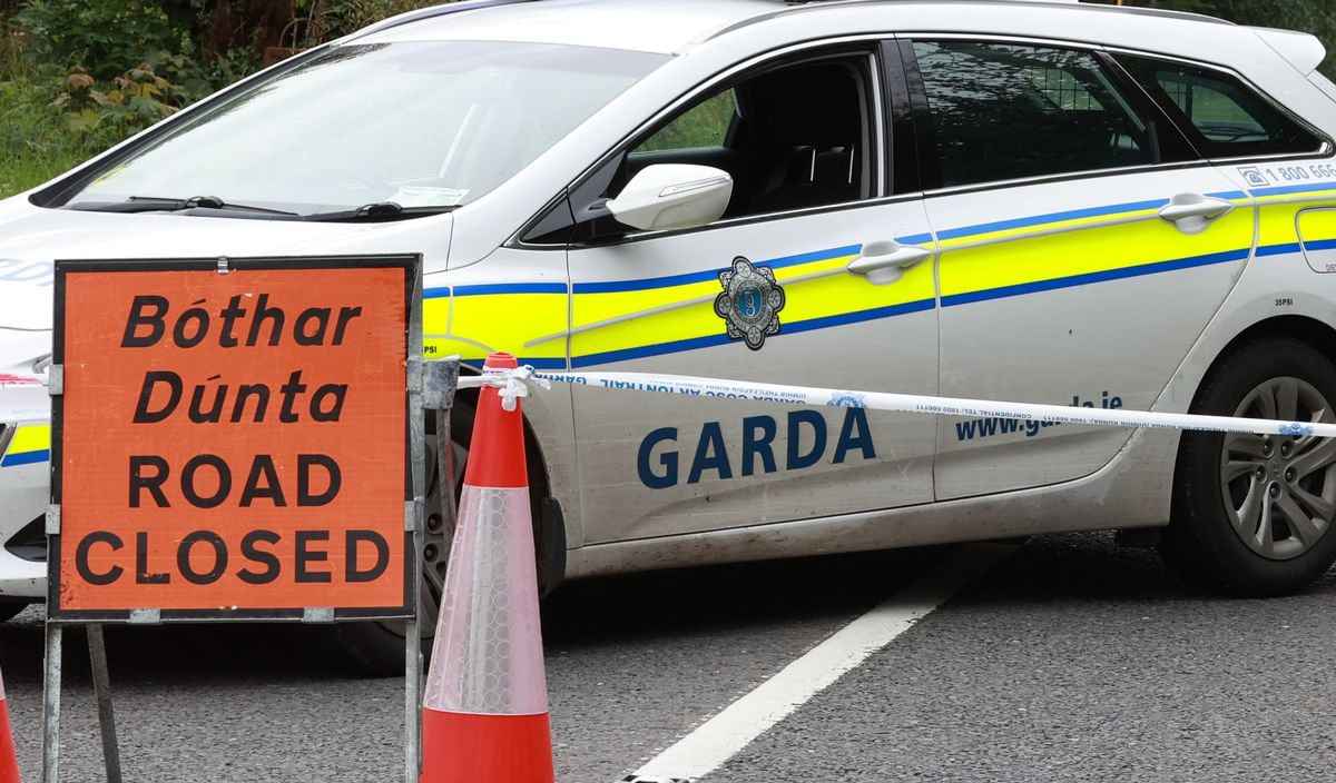 Garda car at scene of road traffic collision (stock image)